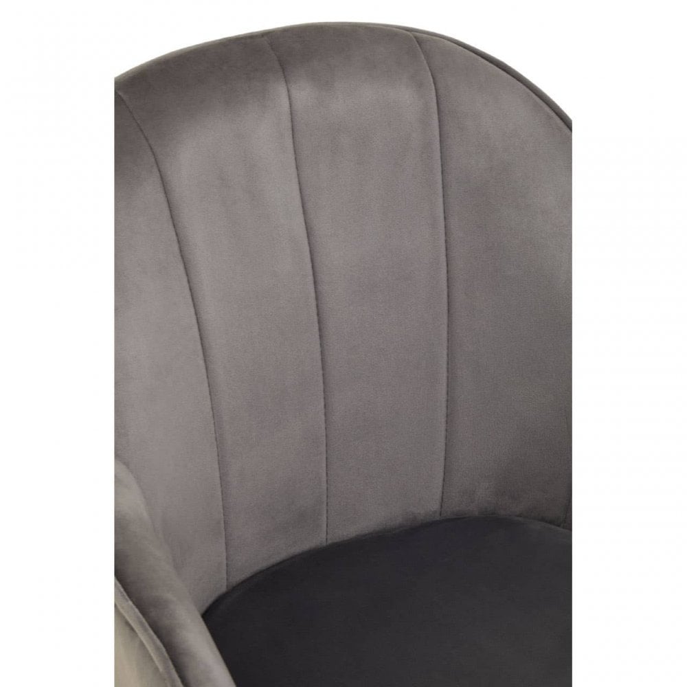 Metro Grey Velvet And Gold Base Home Office Chair