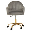 Metro Grey Velvet And Gold Home Office Chair
