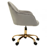 Metro Grey Velvet And Gold Home Office Chair