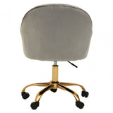 Metro Grey Velvet And Gold Home Office Chair