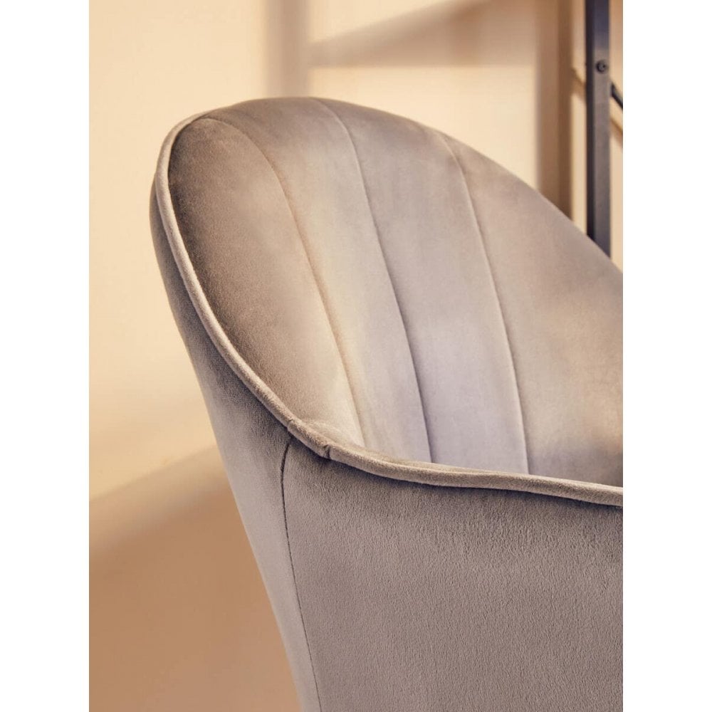 Metro Grey Velvet And Gold Home Office Chair