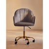 Metro Grey Velvet And Gold Home Office Chair