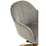 Metro Grey Velvet And Gold Home Office Chair