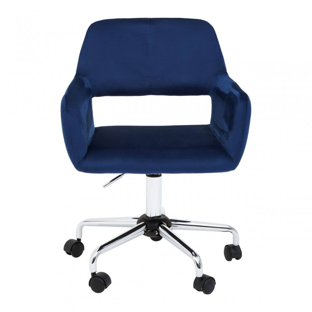 Metro Navy Velvet And Chrome Base Home Office Chair