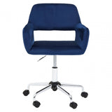 Metro Navy Velvet And Chrome Base Home Office Chair