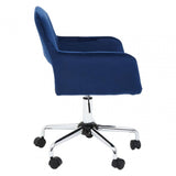 Metro Navy Velvet And Chrome Base Home Office Chair