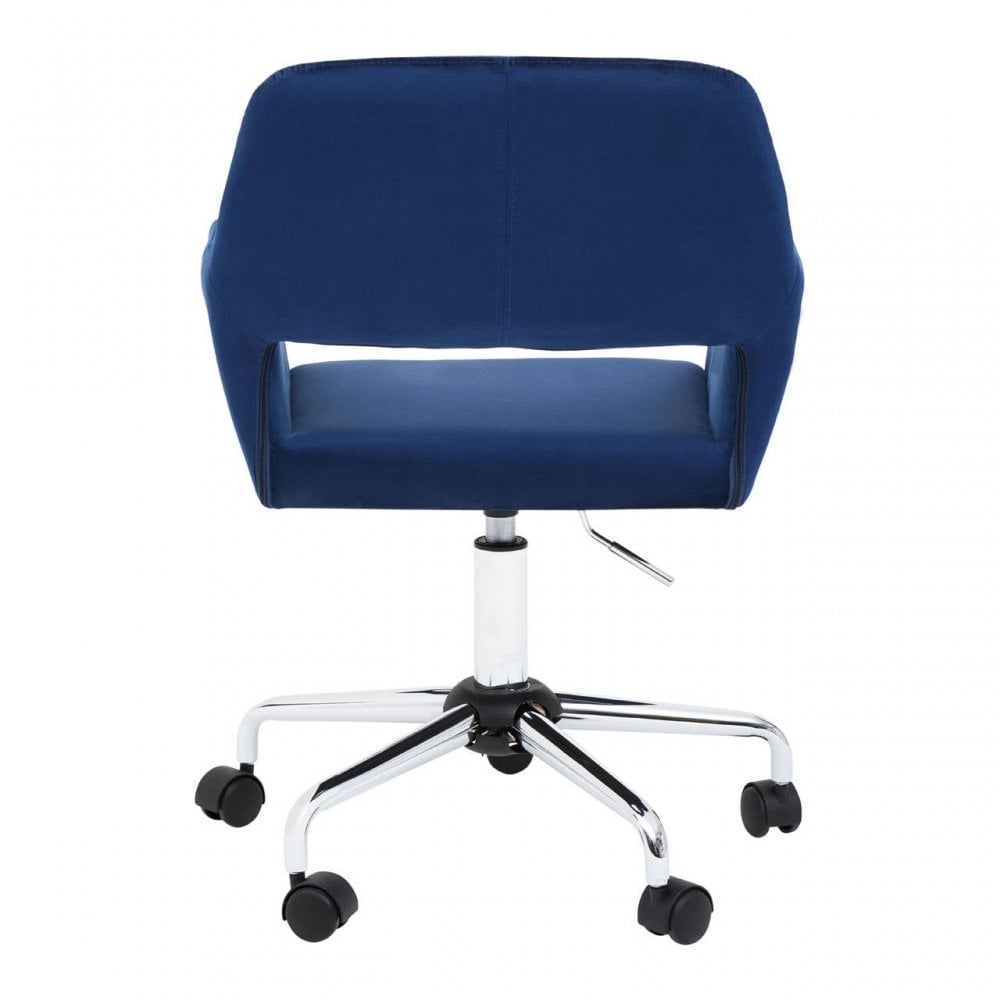 Metro Navy Velvet And Chrome Base Home Office Chair