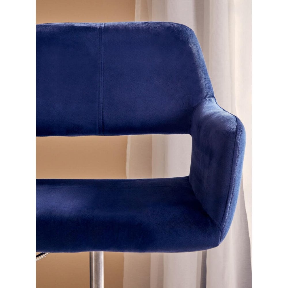 Metro Navy Velvet And Chrome Base Home Office Chair