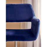 Metro Navy Velvet And Chrome Base Home Office Chair