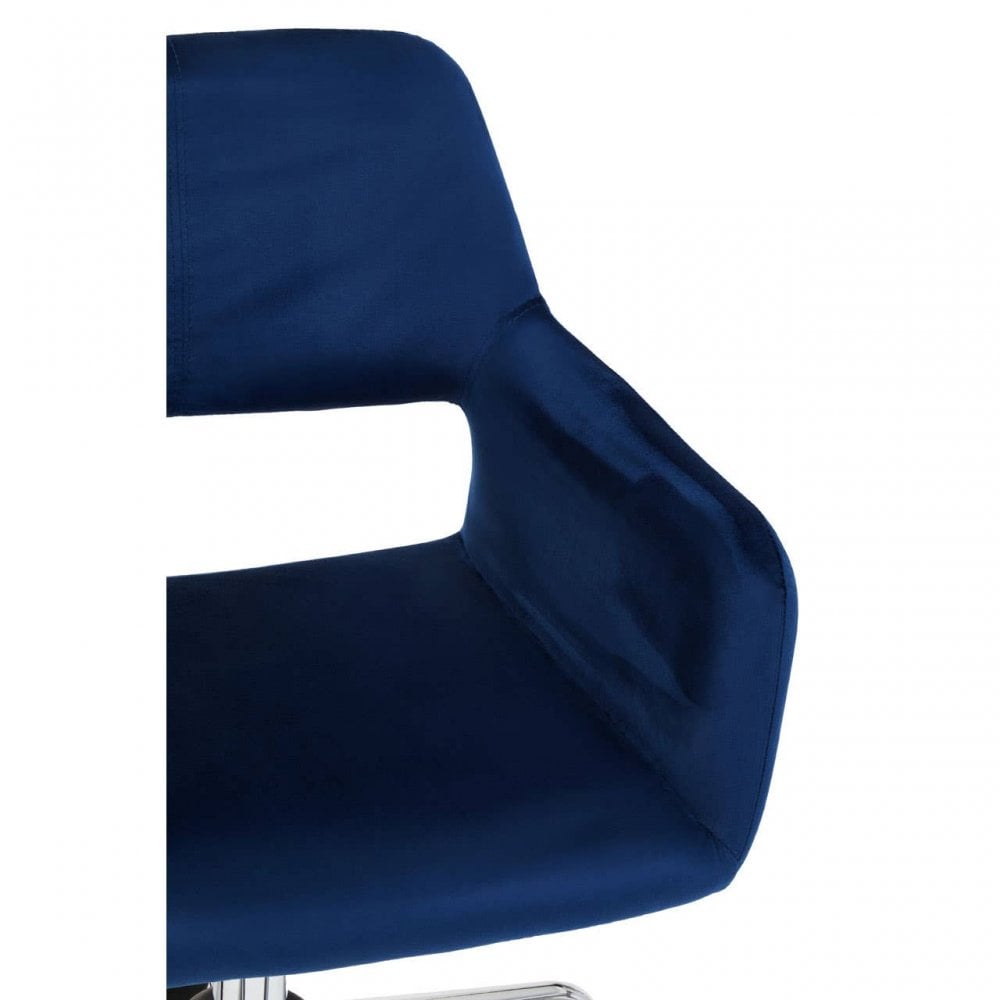 Metro Navy Velvet And Chrome Base Home Office Chair