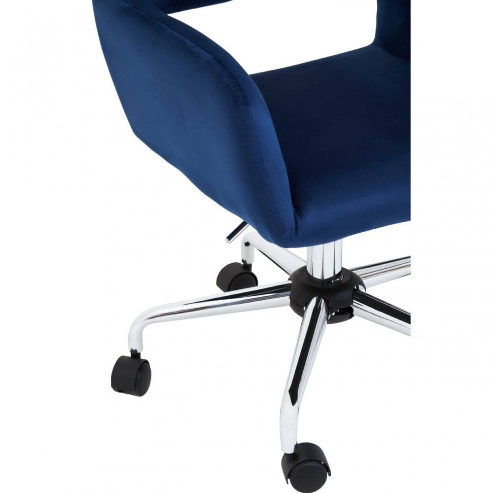 Metro Navy Velvet And Chrome Base Home Office Chair