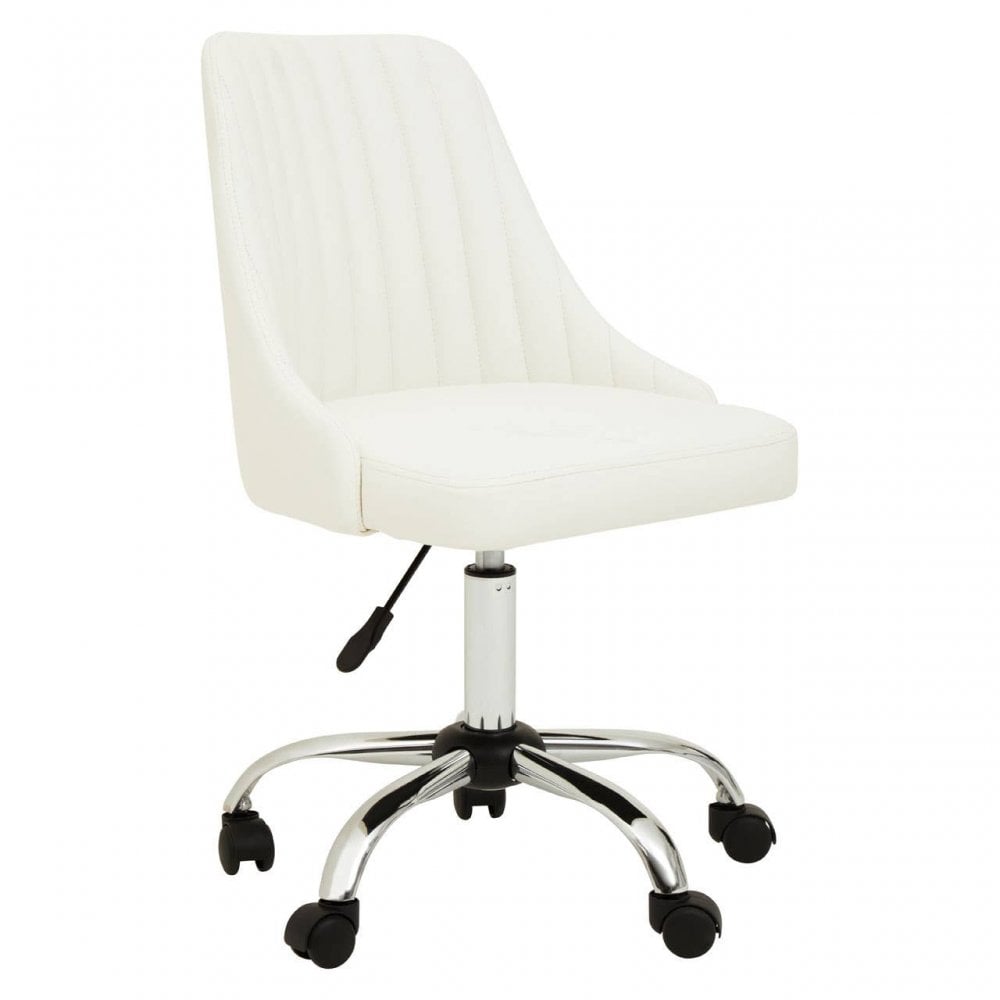 Metro Off White Leather Effect Home Office Chair