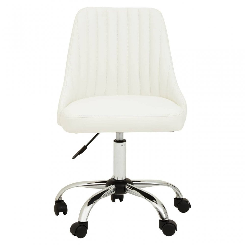 Metro Off White Leather Effect Home Office Chair
