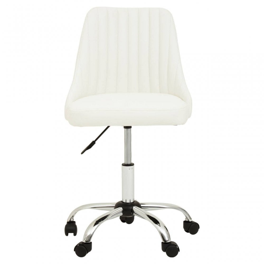 Metro Off White Leather Effect Home Office Chair