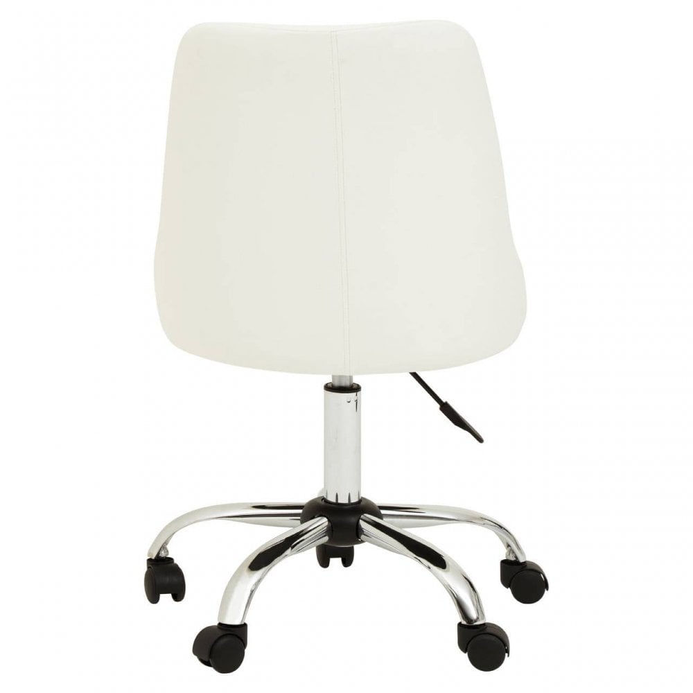 Metro Off White Leather Effect Home Office Chair