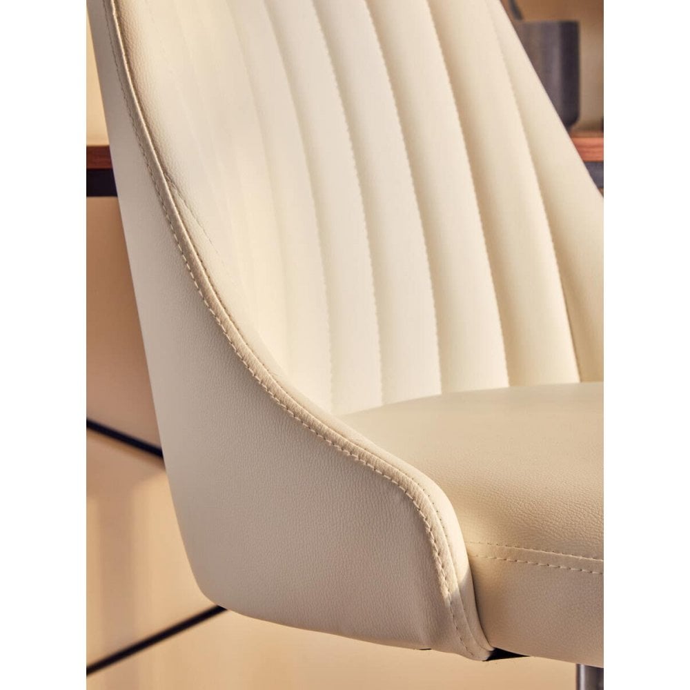 Metro Off White Leather Effect Home Office Chair
