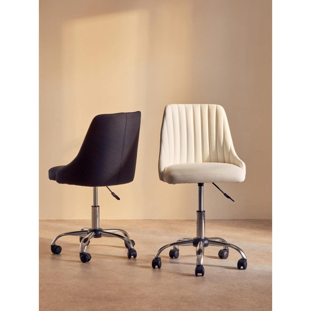 Metro Off White Leather Effect Home Office Chair