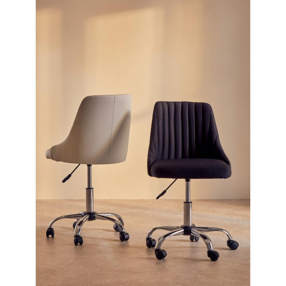 Metro Off White Leather Effect Home Office Chair