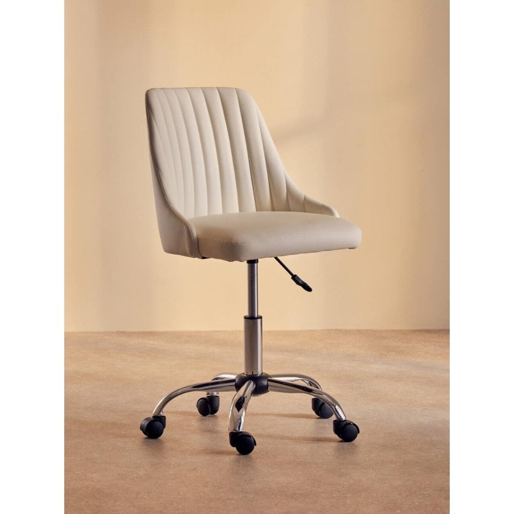Metro Off White Leather Effect Home Office Chair