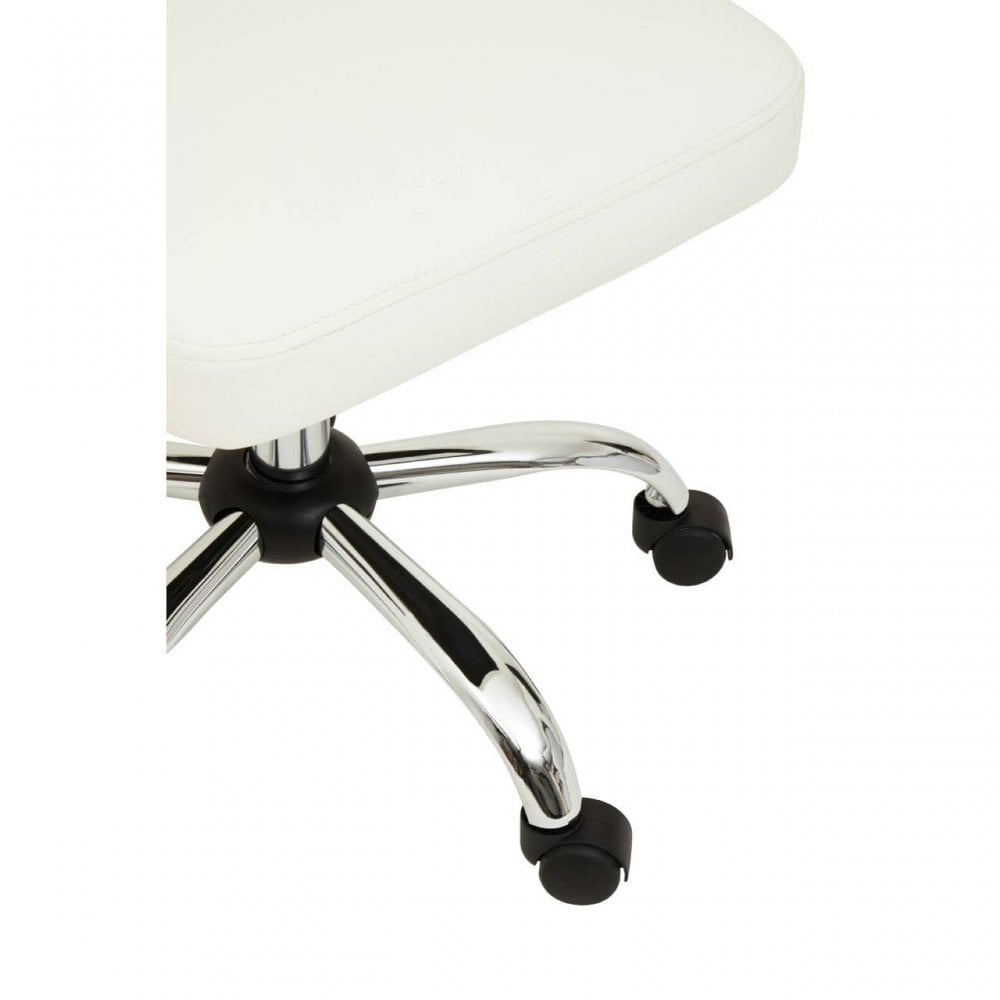 Metro Off White Leather Effect Home Office Chair