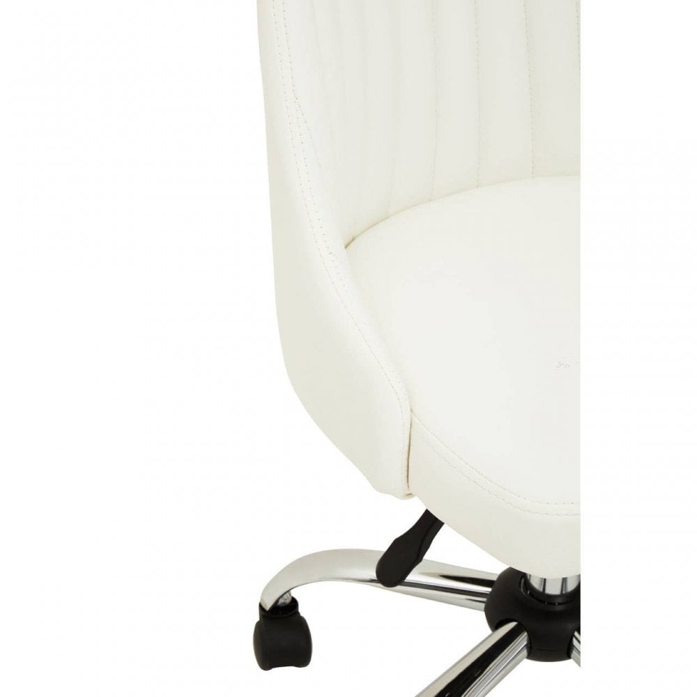 Metro Off White Leather Effect Home Office Chair