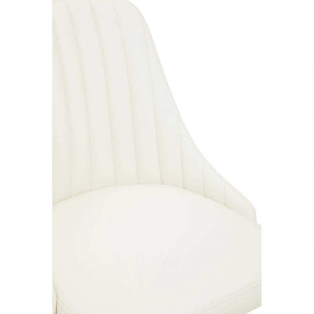Metro Off White Leather Effect Home Office Chair