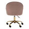 Metro Pink Velvet And Gold Home Office Chair