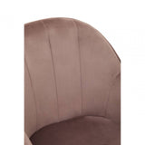 Metro Pink Velvet And Gold Home Office Chair