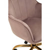 Metro Pink Velvet And Gold Home Office Chair