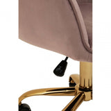 Metro Pink Velvet And Gold Home Office Chair