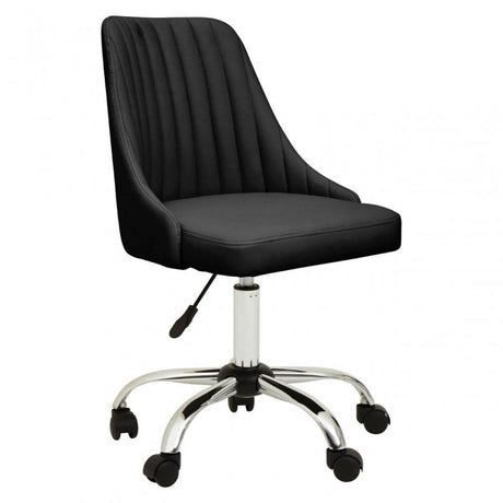 Metro Ribbed Black And Chrome Home Office Chair