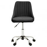 Metro Ribbed Black And Chrome Home Office Chair
