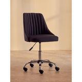 Metro Ribbed Black And Chrome Home Office Chair