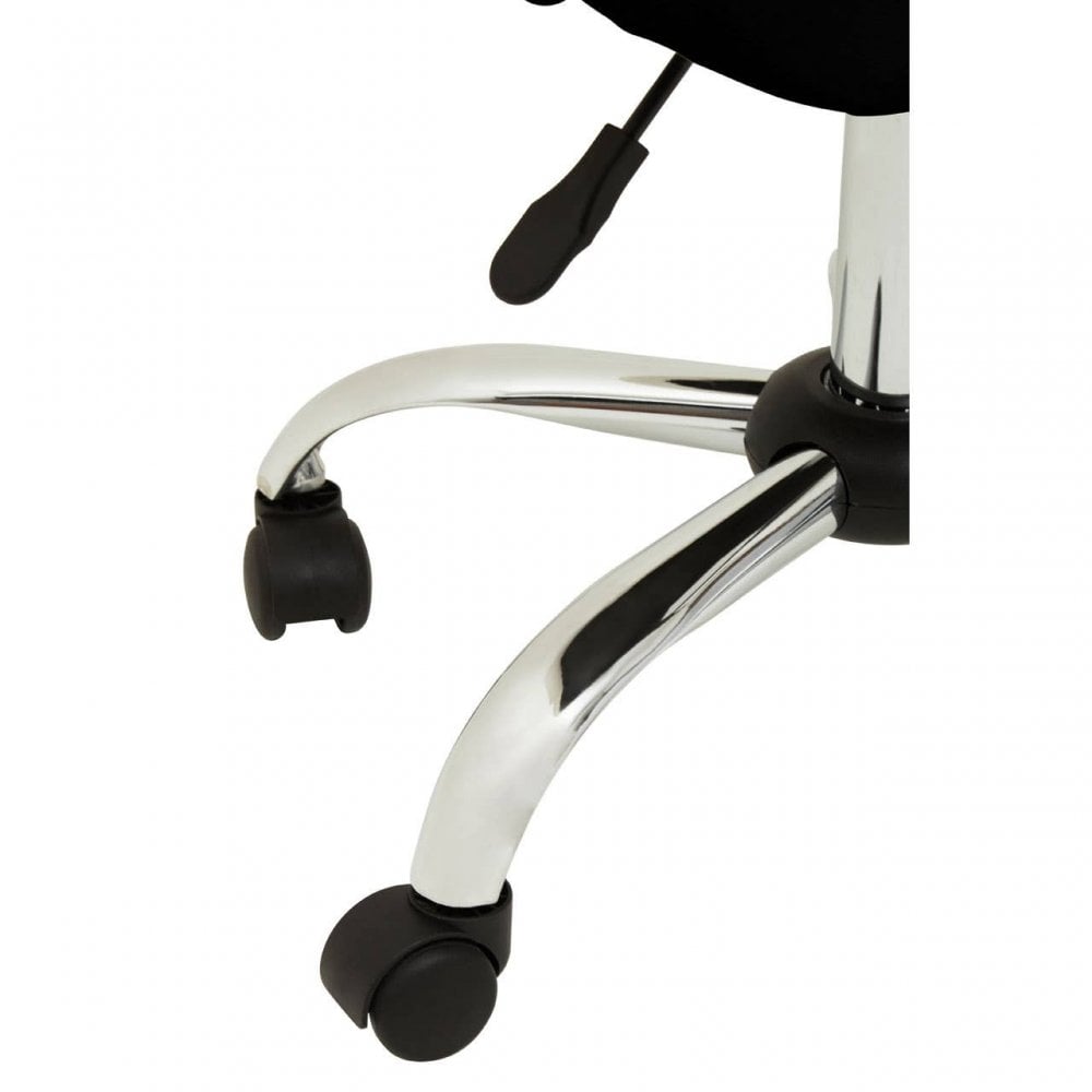 Metro Ribbed Black And Chrome Home Office Chair