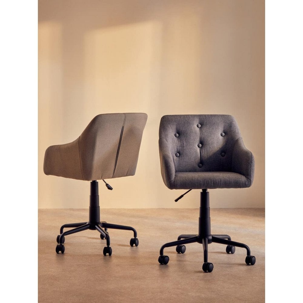 Metro Tufted Grey And Black Home Office Chair