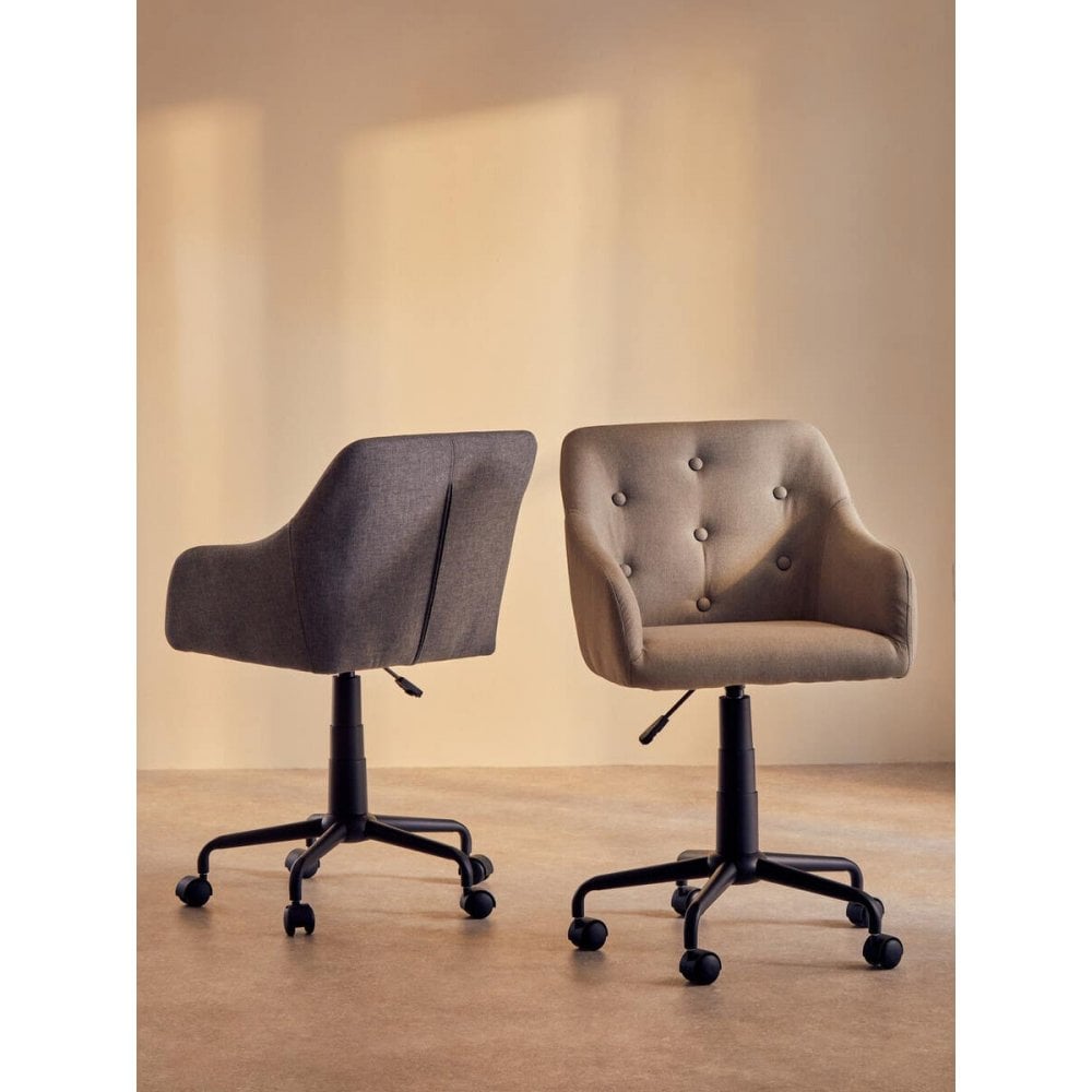 Metro Tufted Grey And Black Home Office Chair