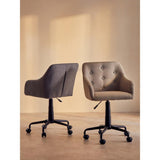 Metro Tufted Grey And Black Home Office Chair