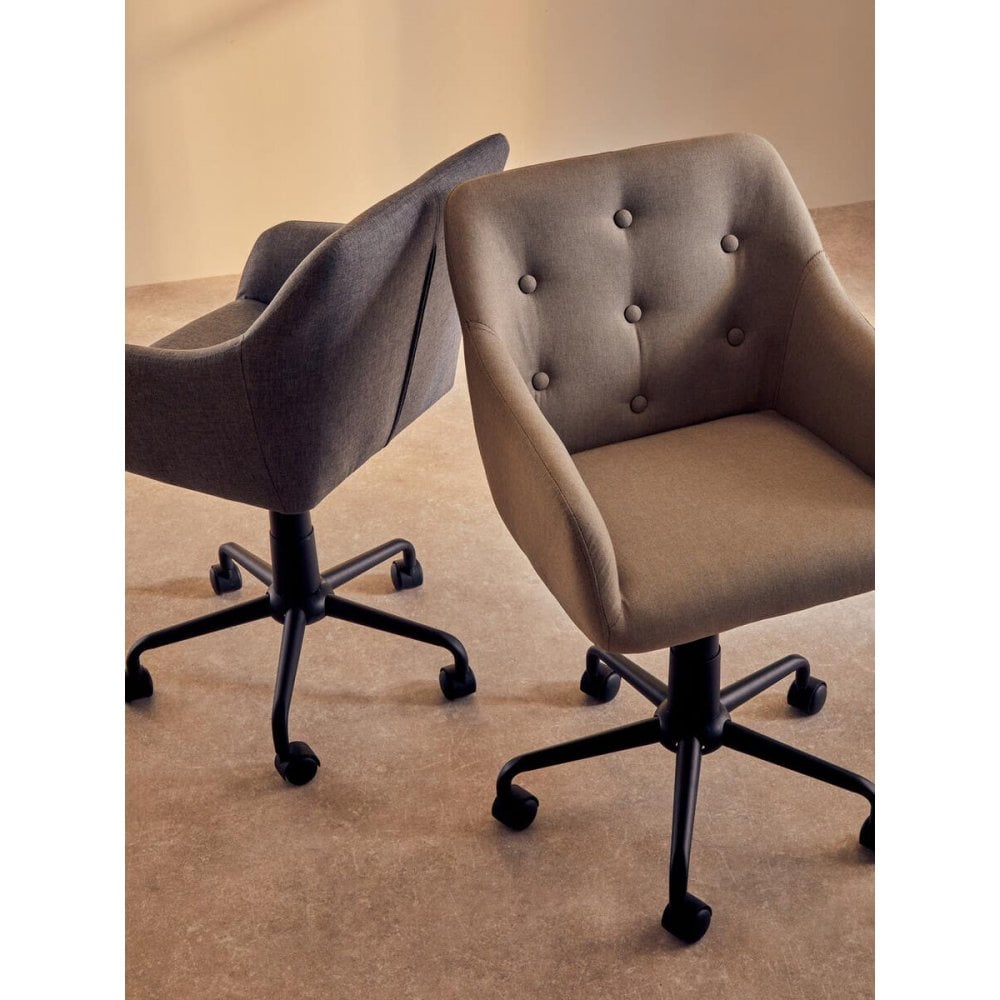 Metro Tufted Grey And Black Home Office Chair