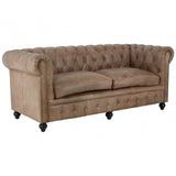 Bison 3 Seat Light Brown Leather Sofa
