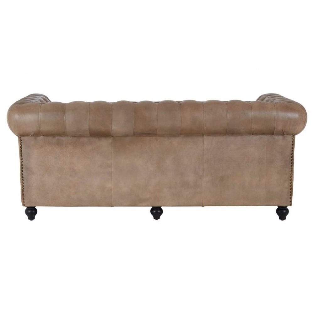 Bison 3 Seat Light Brown Leather Sofa