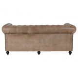 Bison 3 Seat Light Brown Leather Sofa
