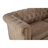 Bison 3 Seat Light Brown Leather Sofa