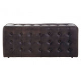 Bison Antique Black / Brown Leather Bench
