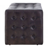Bison Antique Black / Brown Leather Bench