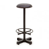 Bison Antique Blue Leather Bar Stool