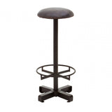 Bison Antique Blue Leather Bar Stool