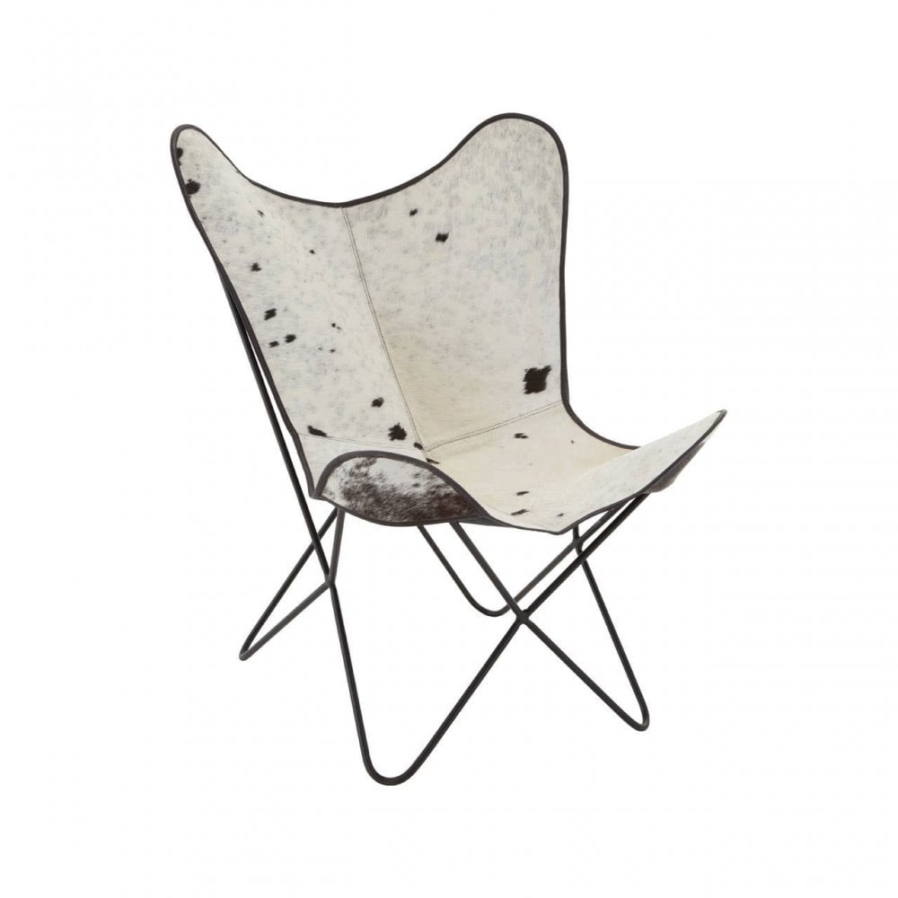 Bison Black Cowhide Butterfly Chair