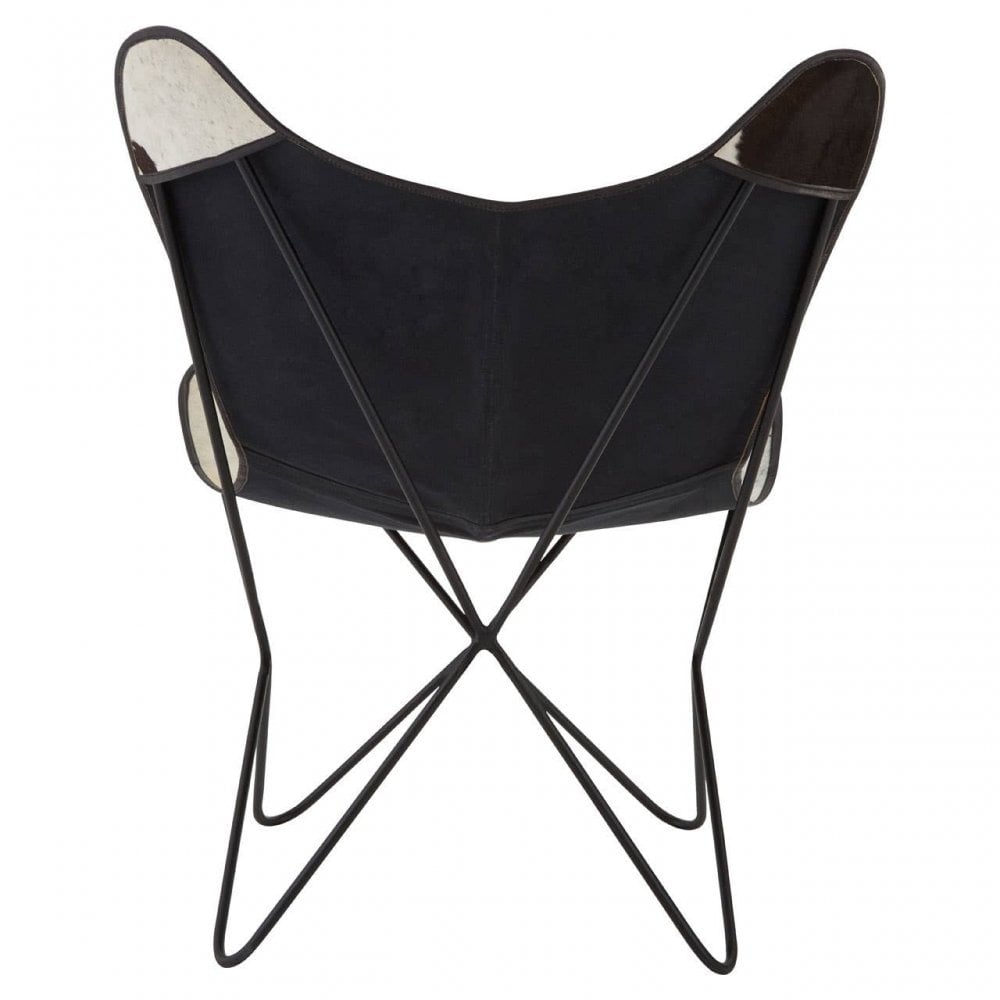 Bison Black Cowhide Butterfly Chair