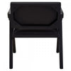 Bison Black Leather Armchair With Wood Frame