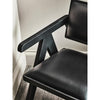 Bison Black Leather Armchair With Wood Frame